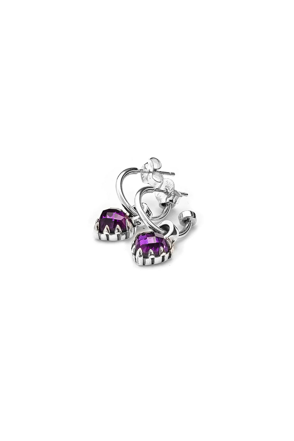 Love Anchor Earrings - Dark Amethyst