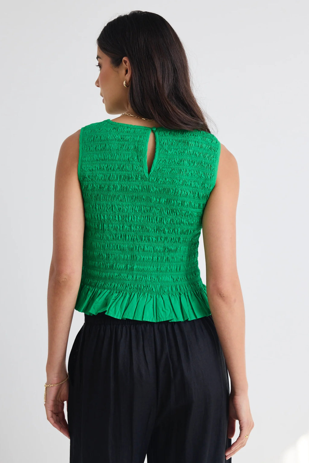 Assertive Meadow Green Poplin Top