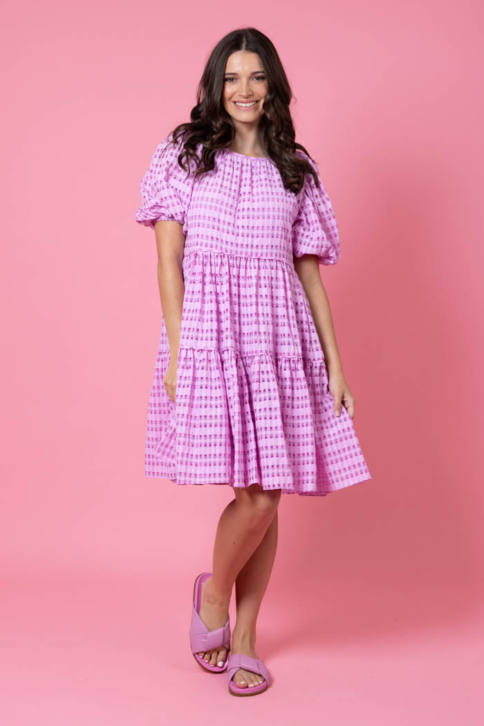 Brittany Dress - Pink Check