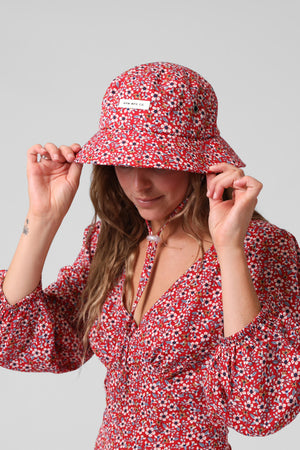 Bucket Hat - Red Floral