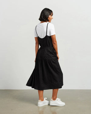 Macey Pinafore Dress - Black Plaid