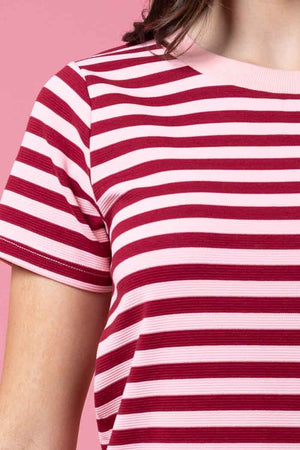 Jordyn Tee - Maroon Stripe