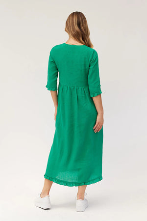 Josie Linen Dress - Green