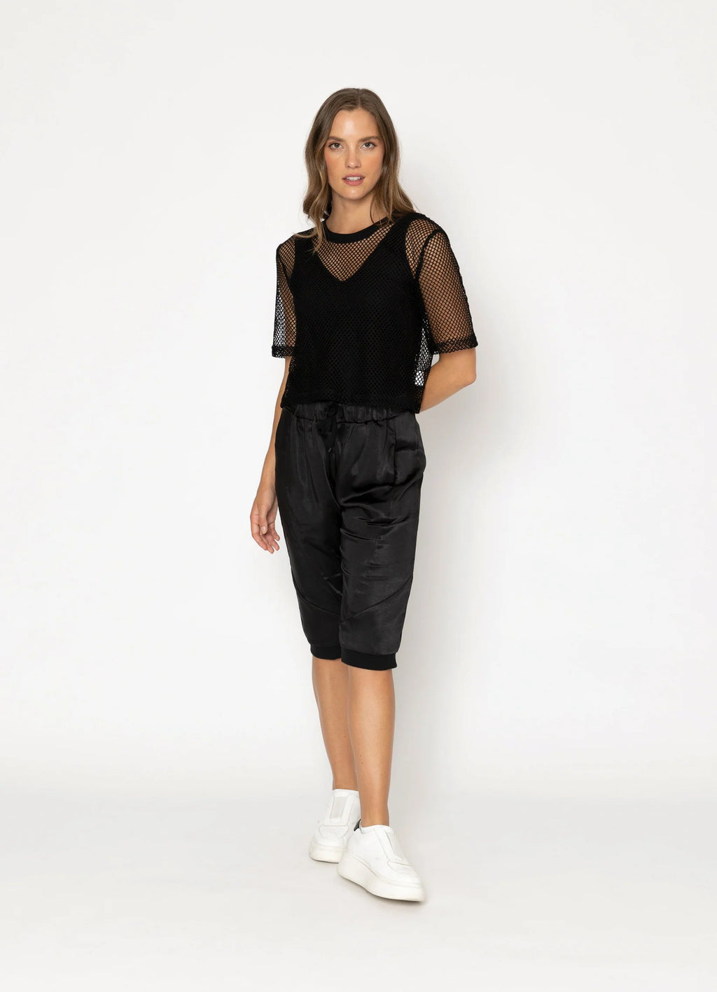 Arrow Mesh Top - Black