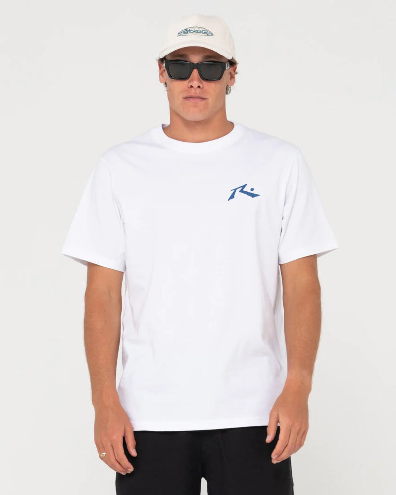 Competition SS Tee-White Blue