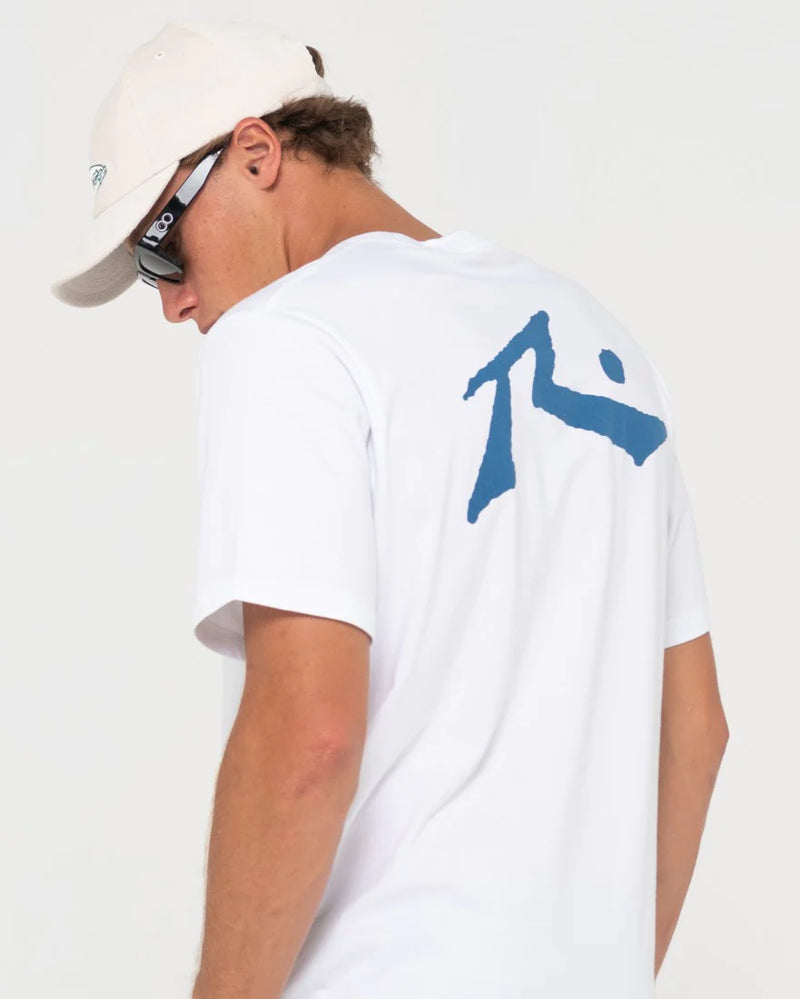 Competition SS Tee-White Blue