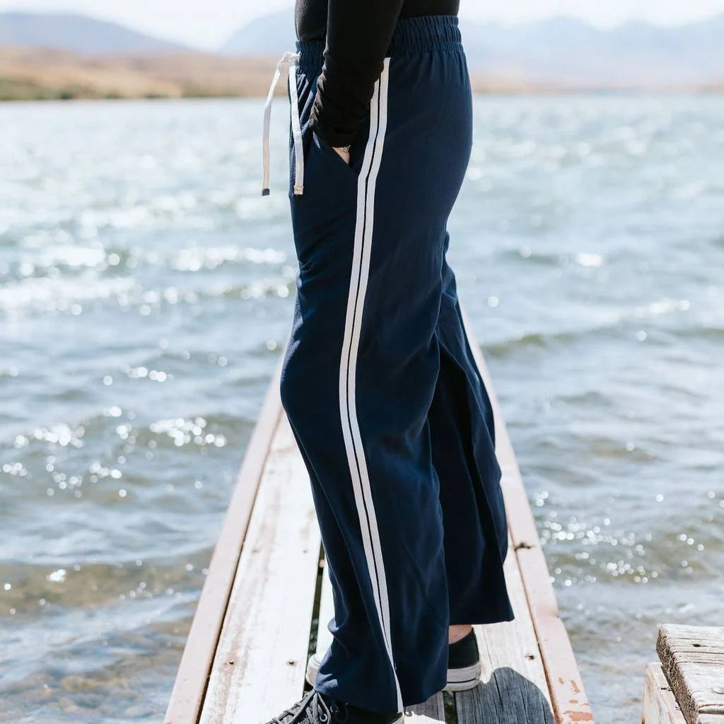 Indiana Wide Leg Pants - Navy