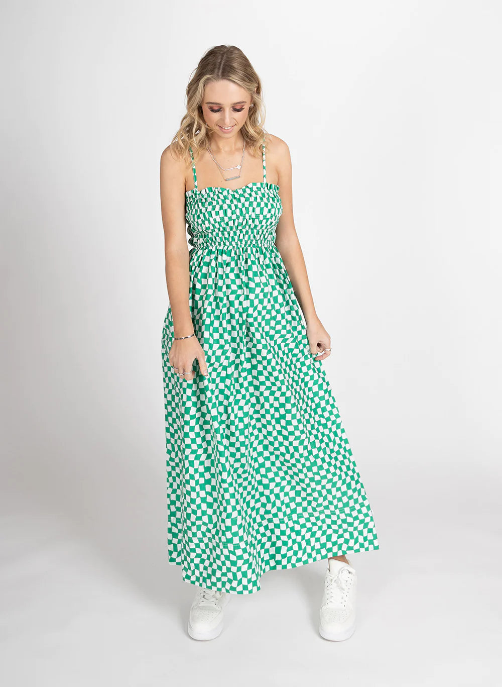 Lolly Dress - Green Check