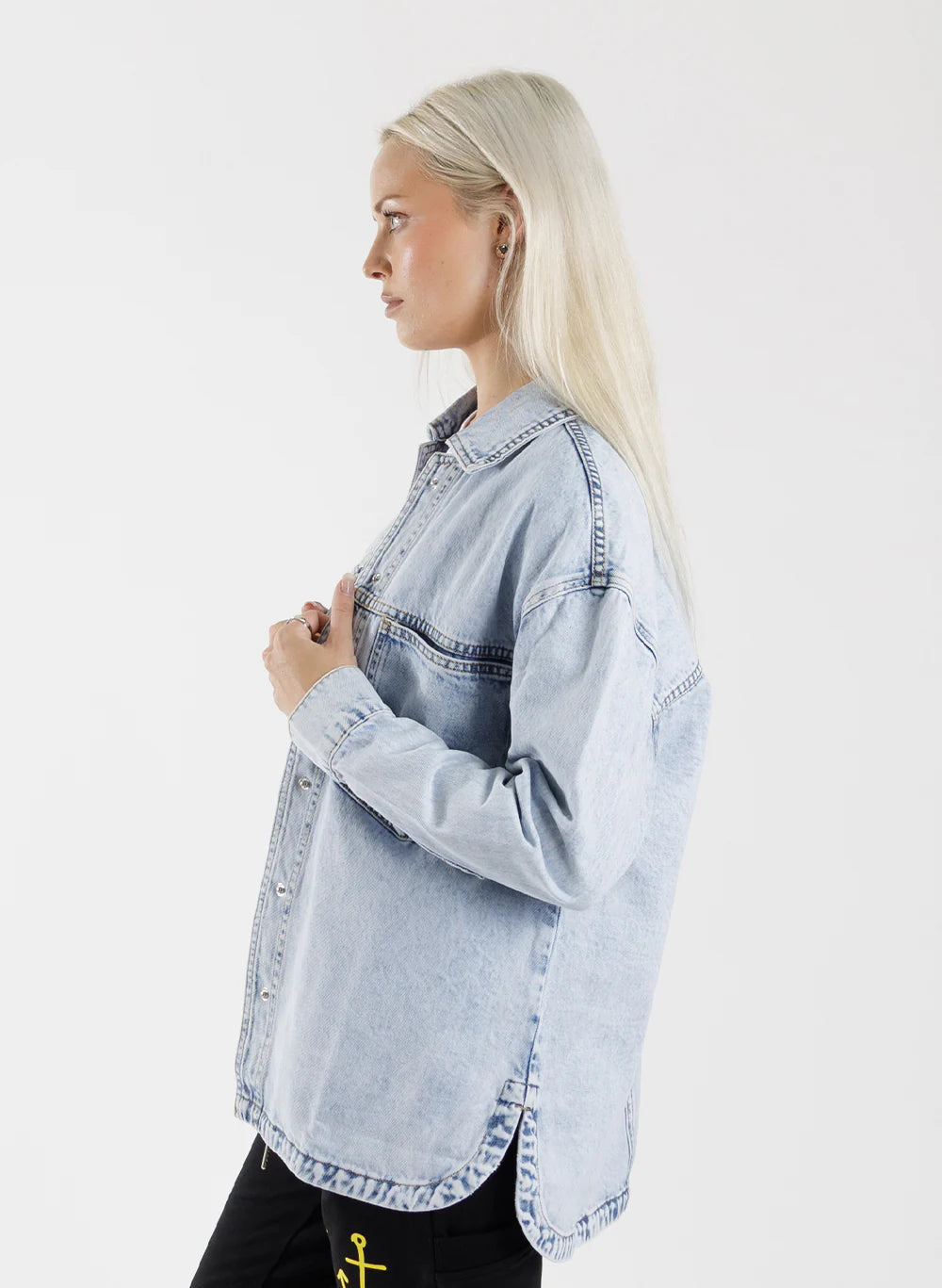 Denim Shacket - Washed Blue