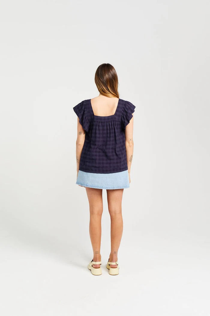 Tiggy Top - Navy Check