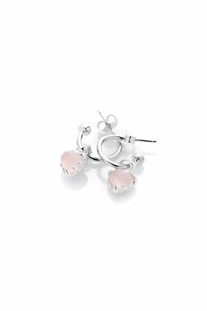 Love Anchor Earrings-Rose Quartz