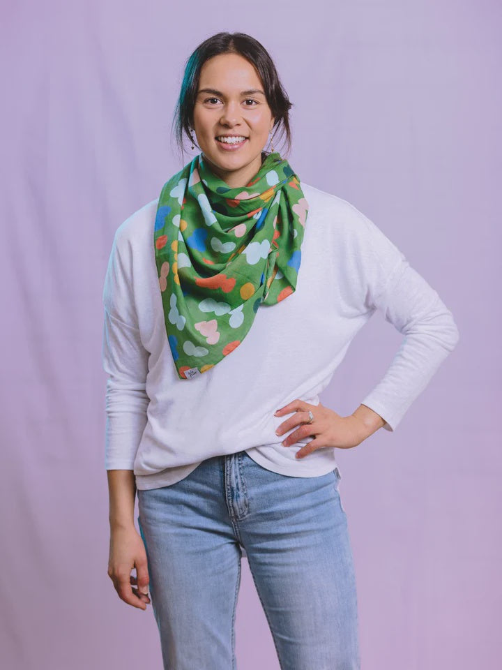 Scarf-Green Spotches